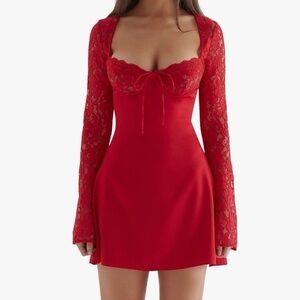 Elegant Red Lace House of CB Dress